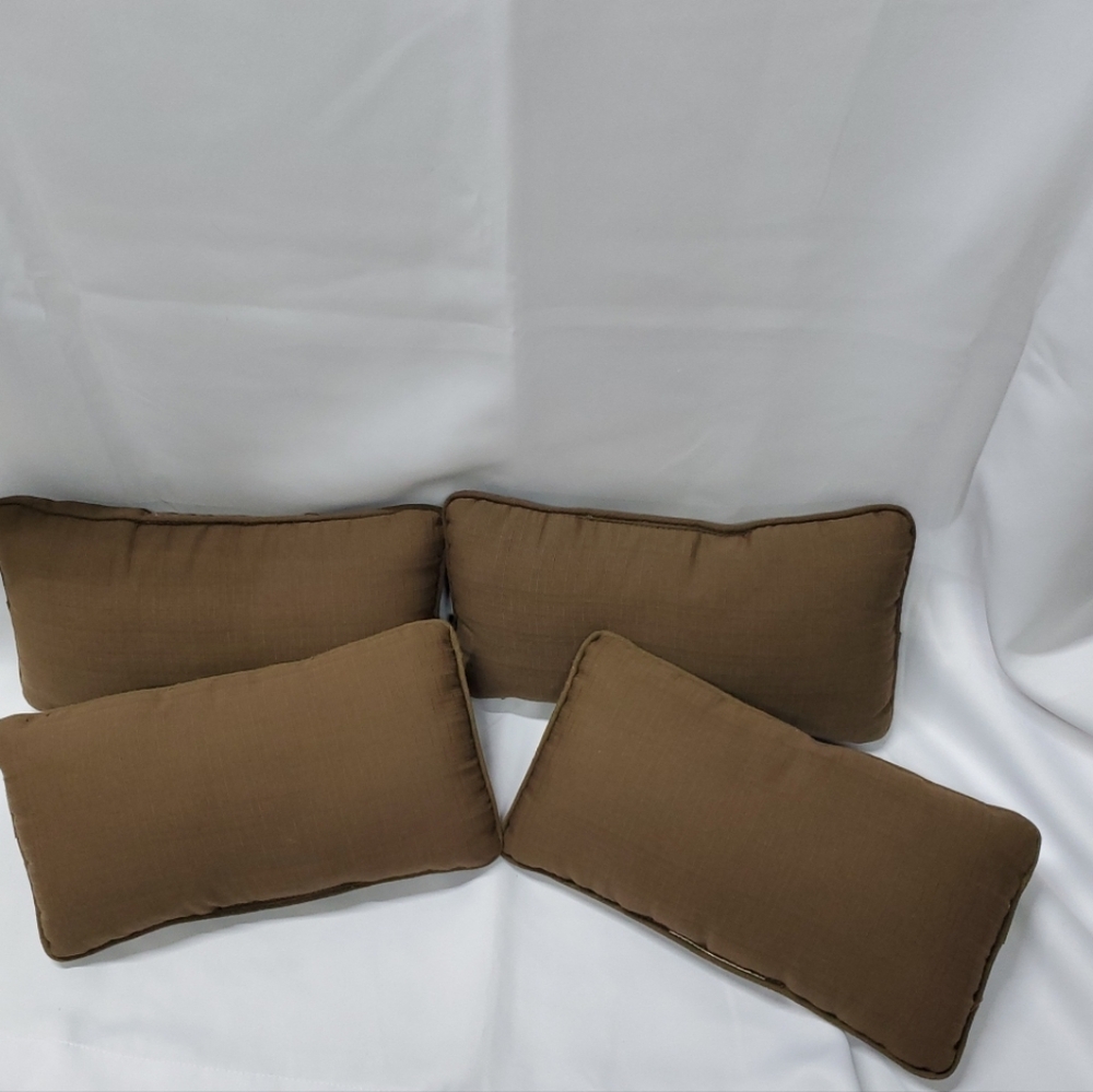 Vintage 4 Brown Rectangle Sofa Chair Throw Accent Pillows 15"x9"
